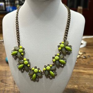 Elegant Floral Necklace with Yellow Accents